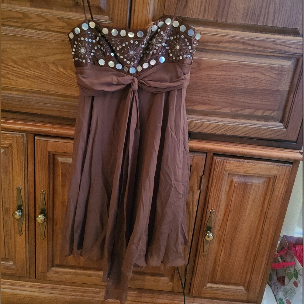 BCBG Maxazria Beaded Silk Sheath Dress